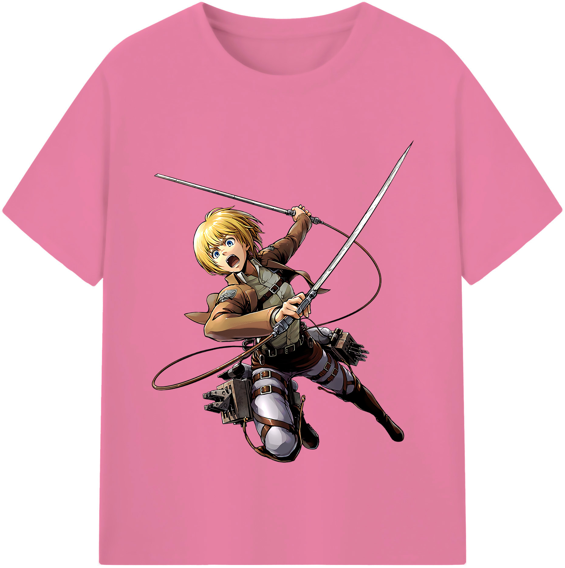 （画像用） 進撃の巨人 アルミン·アルレルト Attack on Titan Armin Arlert 綿100％半袖Tシャツ（フロントプリント）